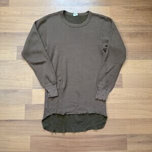 Men's Vintage 80's Arctex Long John's Brown Thermal Long Sleeve Shirt Sz Large